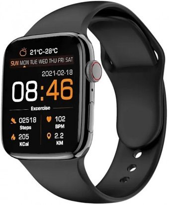 Carmenta X8 Ultra Silikon Kordon Kare Tansiyon Ölçen Unisex Akıllı Saat Siyah