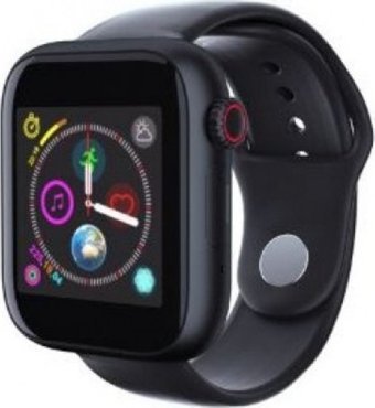 Markatim Z6 44 mm Silikon Kordon Kare Kameralı Unisex Sim Kartlı Akıllı Saat Siyah