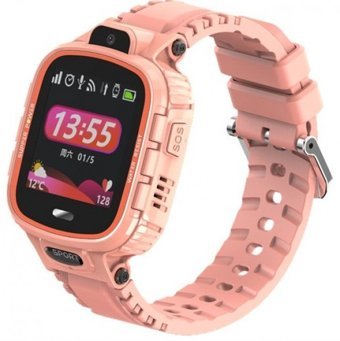 Smartbell Q580/2020 GPS Plastik Kordon Kare Kameralı Sim Kartlı Çocuk Akıllı Saat Pembe