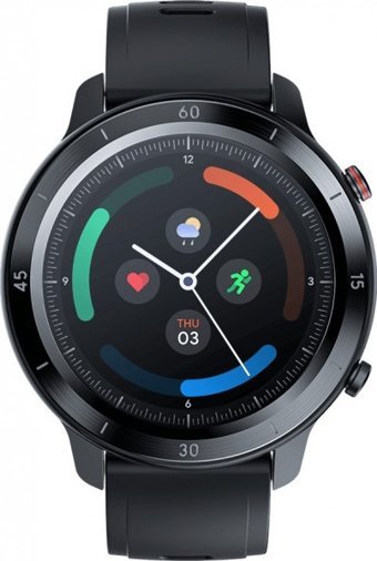 Ticwatch GTX Su Geçirmez 48.7 mm TPU Kordon Daire Unisex Akıllı Saat Siyah