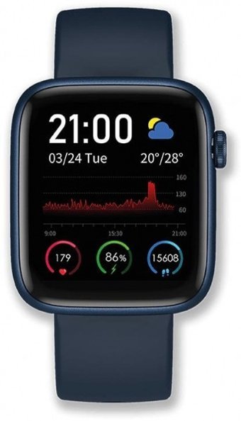 LinkTech LT Watch S85 Premium (LPW-S85) 41 mm Silikon Kordon Kare Unisex Akıllı Saat Mavi