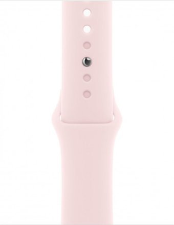 Apple Watch Series 9 Apple Uyumlu WatchOS Su Geçirmez 41 mm Fluoro Elastomer Kauçuk Kordon Kare Unisex Akıllı Saat Pembe