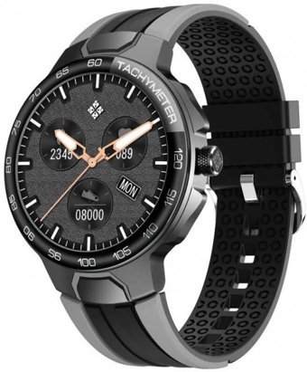 Wiwu SW06 Su Geçirmez 44 mm TPU Kordon Daire Tansiyon Ölçen Unisex Akıllı Saat Siyah