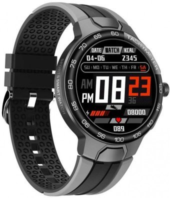 Wiwu SW06 Su Geçirmez 44 mm TPU Kordon Daire Tansiyon Ölçen Unisex Akıllı Saat Siyah