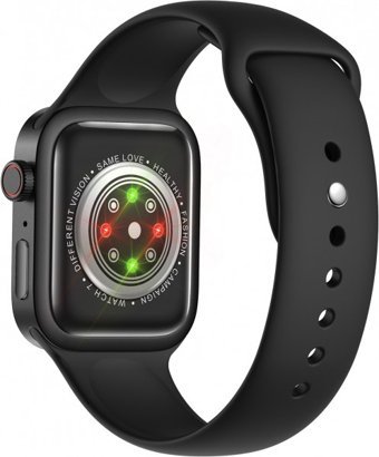 S-link Watch Seven Plus Su Geçirmez Silikon Kordon Kare Tansiyon Ölçen Unisex Akıllı Saat Siyah