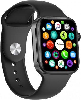 S-link Watch Seven Plus Su Geçirmez Silikon Kordon Kare Tansiyon Ölçen Unisex Akıllı Saat Siyah