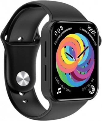Trident W1 Su Geçirmez Silikon Kordon Kare Tansiyon Ölçen Unisex Akıllı Saat Siyah