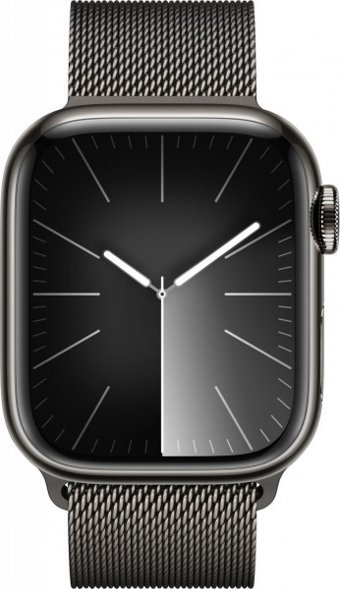 Apple Watch Series 9 Cellular Apple Uyumlu WatchOS Su Geçirmez 41 mm Metal Örgü Kordon Kare Unisex Sim Kartlı Akıllı Saat Gri