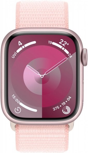 Apple Watch Series 9 Cellular Apple Uyumlu WatchOS Su Geçirmez 41 mm Örgü Kordon Kare Unisex Sim Kartlı Akıllı Saat Pembe