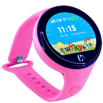 Wiky Watch S (WKY2646) GPS TPU Kordon Kare Sim Kartlı Çocuk Akıllı Saat Pembe