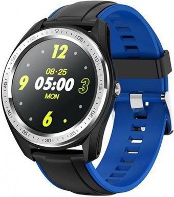 Quark QSM-100-2 Su Geçirmez Silikon Kordon Daire Tansiyon Ölçen Unisex Akıllı Saat Siyah