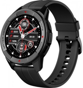 Mibro X1 Su Geçirmez 47 mm Silikon Kordon Daire Tansiyon Ölçen Unisex Akıllı Saat Siyah