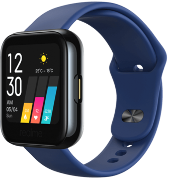 Realme Watch (RMA161) Su Geçirmez Silikon Kordon Kare Unisex Akıllı Saat Mavi