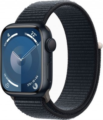 Apple Watch Series 9 Apple Uyumlu WatchOS Su Geçirmez 41 mm Örgü Kordon Kare Unisex Akıllı Saat Siyah