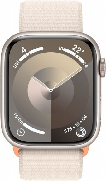 Apple Watch Series 9 Cellular Apple Uyumlu WatchOS Su Geçirmez 45 mm Örgü Kordon Kare Unisex Sim Kartlı Akıllı Saat Krem