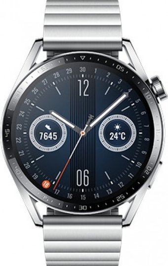 Huawei Watch GT 3 Elite HarmonyOS Su Geçirmez 45.9 mm Paslanmaz Çelik Kordon Daire Unisex Akıllı Saat Gümüş