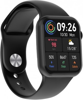 Smartest S60 Pro+ Su Geçirmez Silikon Kordon Kare Tansiyon Ölçen Unisex Akıllı Saat Siyah