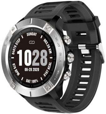Lokmat Zeus Su Geçirmez 49 mm Kordon Daire Tansiyon Ölçen Unisex Akıllı Saat Siyah