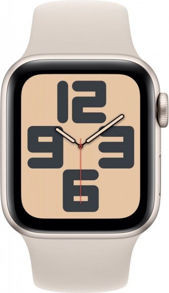 Apple Watch SE 2 Apple Uyumlu WatchOS Su Geçirmez 40 mm Silikon Kordon Kare Unisex Akıllı Saat Krem