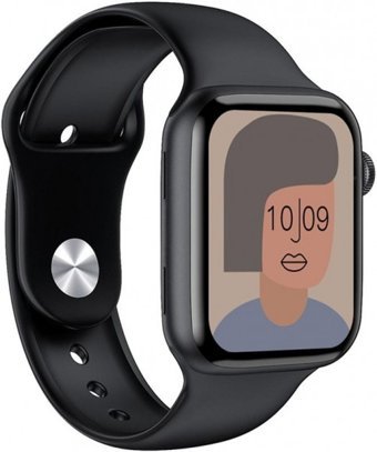 Polygold Watch 6 Pro AK76 Su Geçirmez Silikon Kordon Kare Tansiyon Ölçen Unisex Akıllı Saat Siyah
