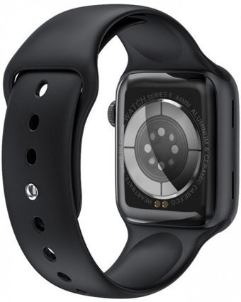 Polygold Watch 6 Pro AK76 Su Geçirmez Silikon Kordon Kare Tansiyon Ölçen Unisex Akıllı Saat Siyah