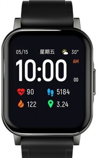Haylou Smart Watch 2 (LS02) Su Geçirmez 48 mm Silikon Kordon Kare Unisex Akıllı Saat Siyah
