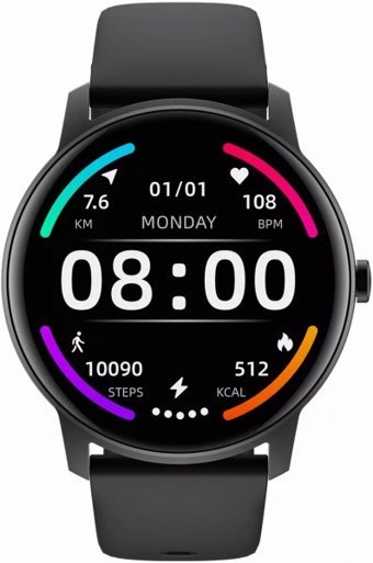 Wiwu SW03 Su Geçirmez 41 mm Silikon Kordon Daire Tansiyon Ölçen Unisex Akıllı Saat Siyah