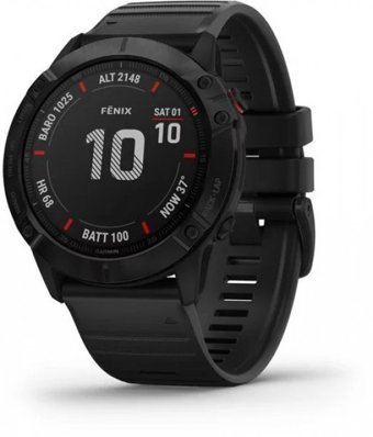 Garmin Fenix 6X Pro (010-02157-00) Su Geçirmez 51 mm Silikon Kordon Daire Unisex Akıllı Saat Siyah