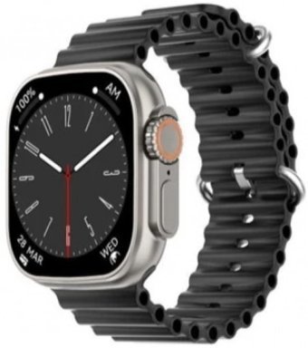 Torima Dt8+ Ultra Plus Su Geçirmez Silikon Kordon Kare Unisex Akıllı Saat Siyah