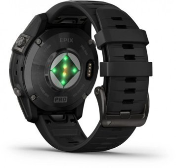 Garmin Epix Pro (Gen 2) Standart (010-02803-01) Su Geçirmez 47 mm Silikon Kordon Daire Unisex Akıllı Saat Siyah