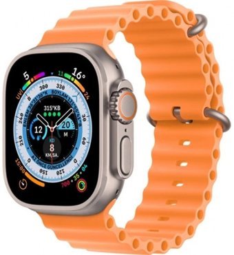 Winex GS8 Ultra Su Geçirmez Silikon Kordon Kare Unisex Akıllı Saat Turuncu