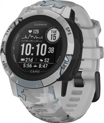 Garmin Instinct 2S Camo (010-02563-03) Su Geçirmez 40 mm Silikon Kordon Daire Unisex Akıllı Saat Gri