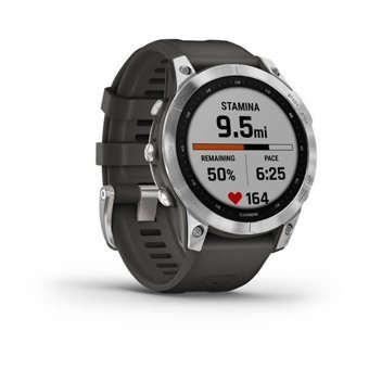 Garmin Fenix 7 Su Geçirmez 47 mm Silikon Kordon Daire Unisex Akıllı Saat Siyah