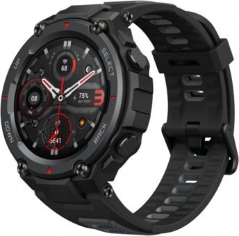 Amazfit T-Rex Pro RTOS Su Geçirmez 47.7 mm Silikon Kordon Daire Unisex Akıllı Saat Siyah