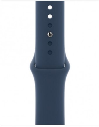 Apple Watch Series 7 Cellular Apple Uyumlu WatchOS Su Geçirmez 45 mm Fluoro Elastomer Kauçuk Kordon Kare Unisex Sim Kartlı Akıllı Saat Mavi