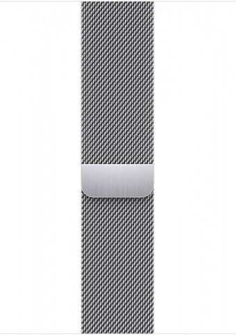Apple Watch Series 9 Cellular Apple Uyumlu WatchOS Su Geçirmez 45 mm Metal Örgü Kordon Kare Unisex Sim Kartlı Akıllı Saat Gümüş