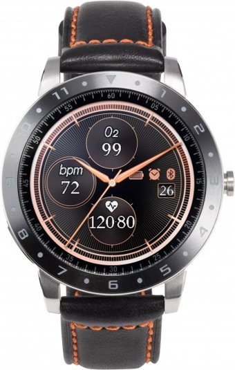 Asus VivoWatch 5 (HC-B05) Su Geçirmez 53.5 mm Deri Silikon Kordon Daire Unisex Akıllı Saat Siyah