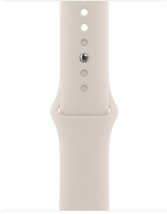 Apple Watch Series 7 Apple Uyumlu WatchOS Su Geçirmez 41 mm Fluoro Elastomer Kauçuk Kordon Kare Unisex Akıllı Saat Krem