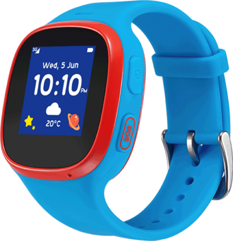 Alcatel Move Time MT30 GPS Su Geçirmez Silikon Kordon Kare Sim Kartlı Çocuk Akıllı Saat Mavi