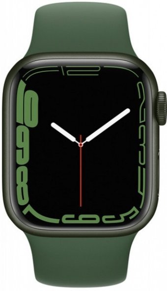 Apple Watch Series 7 Cellular Apple Uyumlu WatchOS Su Geçirmez 41 mm Fluoro Elastomer Kauçuk Kordon Kare Unisex Sim Kartlı Akıllı Saat Yeşil