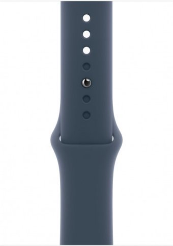Apple Watch Series 9 Cellular Apple Uyumlu WatchOS Su Geçirmez 45 mm Fluoro Elastomer Kauçuk Kordon Kare Unisex Sim Kartlı Akıllı Saat Mavi
