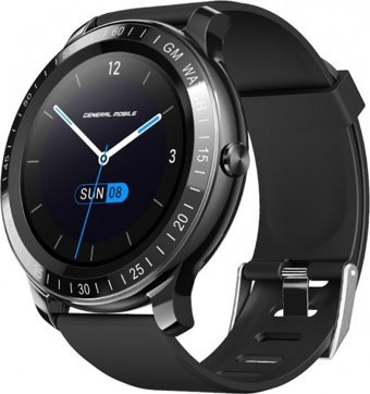 General Mobile GM Watch Su Geçirmez 48 mm Silikon Kordon Daire Unisex Akıllı Saat Siyah