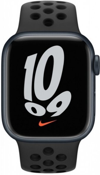 Apple Watch Nike Series 7 Cellular Apple Uyumlu WatchOS Su Geçirmez 45 mm Fluoro Elastomer Kauçuk Kordon Kare Unisex Sim Kartlı Akıllı Saat Siyah