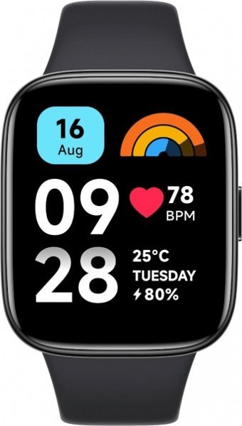 Xiaomi Redmi Watch 3 Active Su Geçirmez 46.94 mm Silikon Kordon Kare Unisex Akıllı Saat Siyah