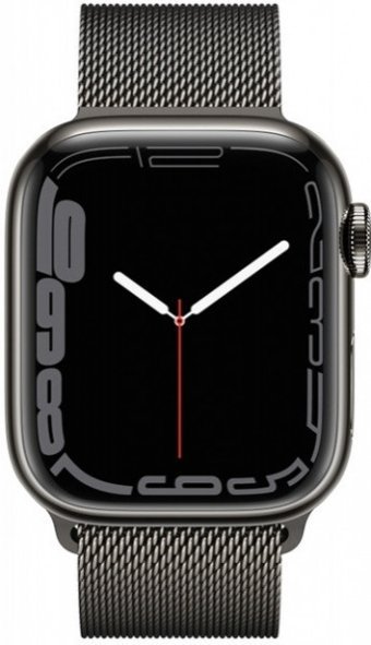 Apple Watch Series 7 Cellular Apple Uyumlu WatchOS Su Geçirmez 41 mm Metal Örgü Kordon Kare Unisex Sim Kartlı Akıllı Saat Siyah