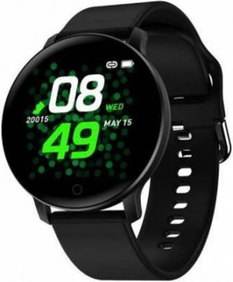 Polygold X9 47 mm Silikon Kordon Daire Unisex Akıllı Saat Siyah