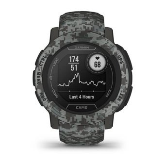 Garmin Instinct 2 Camo (010-02626-03) Su Geçirmez 45 mm Silikon Kordon Daire Unisex Akıllı Saat Gri
