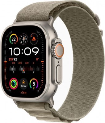 Apple Watch Ultra 2 Apple Uyumlu WatchOS Su Geçirmez 49 mm Örgü Kordon Kare Unisex Sim Kartlı Akıllı Saat Yeşil