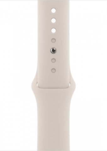 Apple Watch Series 9 Apple Uyumlu WatchOS Su Geçirmez 45 mm Fluoro Elastomer Kauçuk Kordon Kare Unisex Akıllı Saat Krem