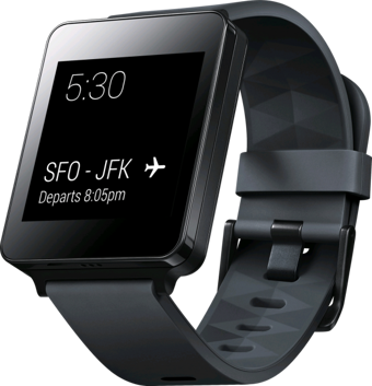 LG G Watch (W100) Android Wear Su Geçirmez 46.5 mm Silikon Kordon Kare Unisex Akıllı Saat Siyah